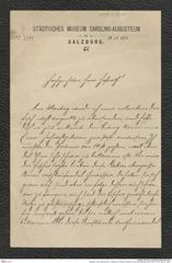 Nachlass Franz Steindachner, Postkarte von Wilhelm Peters an Franz Steindachner (24.05.1881), Inv.Nr. 393.01, Seite 1